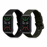 Set 2 curele kwmobile pentru OPPO Band 2, Silicon, Negru/Verde, 59856.01
