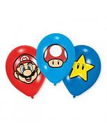 Set 6 baloane latex Super Mario Bros 28 cm