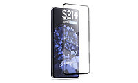 Folie de sticla securizata, compatibila cu Samsung S21 Plus, Negru-Transparenta