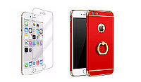 Pachet husa Apple iPhone 7, MyStyle Elegance Luxury 3in1 Ring Red, folie de sticla gratis