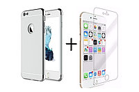 Pachet husa Apple iPhone 6 Plus/6S Plus,MyStyle Elegance Luxury 3in1 Silver, folie de sticla gratis