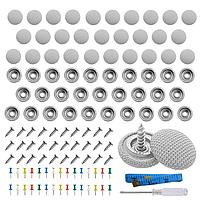 Set Reparatie Plafon Auto cu 30 Butoni pentru Tapiserie - Gri