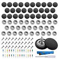Set Reparatie Plafon Auto cu 30 Butoni pentru Tapiserie - Negru