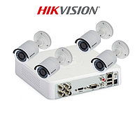 KIT 4 Camere video basic, FullHD, 2.8mm, IR 25m, DVR, HIKVISION - KIT4CHA-4B-B