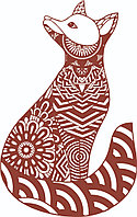 Sticker decorativ, Mandala, Vulpe, Maro, 85 cm, 7253ST