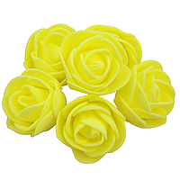 Set de 100 trandafiri de spuma, de 3 cm, galben