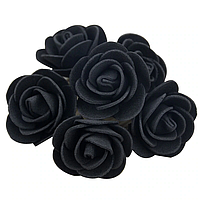 Set de 100 trandafiri de spuma, de 3 cm, negru
