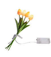 Buchet Decorativ cu Lalele si LED 33cm 4buc