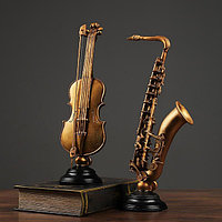 Decoratiune saxofon ,auriu antichizat,H37cm