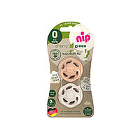 Set 2 suzete Cherry Green Newborn Girl cu tetina din latex natural, forma rotunda, cu inel, recomandate pentru