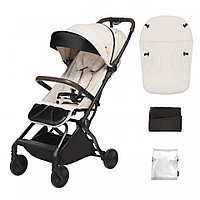 Carucior sport pliabil ultracompact pentru calatorii Espoo+, Vanilla Delight, Beige, Skiddou - Editie Limitata