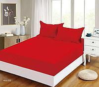 Husa de Pat din Catifea Premium cu Elastic, 3 Piese, Uni, 180 x 200 cm, Rosu