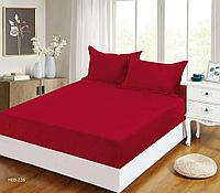 Husa de Pat din Catifea Premium cu Elastic, 3 Piese, Uni, 180 x 200 cm, Grena