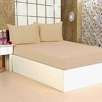 Husa de Pat din Catifea Premium cu Elastic, 3 Piese, Uni, 180 x 200 cm, Bej