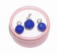 Set din argint cu lapis lazuli - pandantiv si cercei