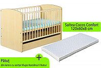 Patut cu sertar KLUPS Karolina II Natur + Saltea 8 MyKids Confort II