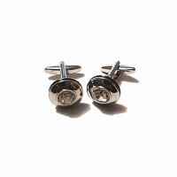 Butoni din metal, argintii, cu strass