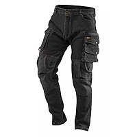 Pantaloni de lucru tip blugi, NEO, model Denim, negru, marimea M/50