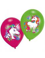 Set 6 baloane latex unicorn 28 cm