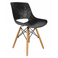 Scaun stil scandinav, PP, lemn, max 100 kg, negru, 45x55x78 cm, Lars