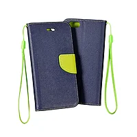Flip cover pentru Nokia 7.1 Telone, Piele ecologica, Albastru/Verde