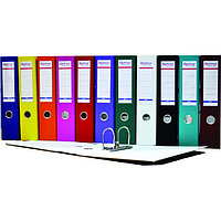 Biblioraft plastifiat A4 Optima Budget, Plastic/Hârtie, margine metalică, lățime 7.5 cm