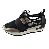 Pantofi sport dama, piele ecologica, Decupati, Negru 38