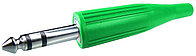 Conector Jack 6,3mm, Stereo, Tata, Verde, Pe Cablu - 121238