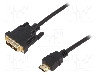 Cablu Dvi - Hdmi, Dvi-d (18+1) Mufa, Hdmi Mufa, 3m, Negru, Assmann - Ak-330300-030-s
