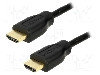 Cablu Hdmi - Hdmi, Din Ambele Parti, Hdmi Mufa, 500mm, Negru, Logilink - Ch0005