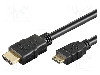 Cablu Hdmi - Hdmi, Hdmi Mini Mufa, Hdmi Mufa, 5m, Negru, Goobay - 31934