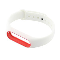 Curea Compatibila Cu Xiaomi Mi Band 2, Siliconica, Alb Cu Rosu - 650136