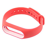 Curea Compatibila Cu Xiaomi Mi Band 2, Siliconica, Rosu Cu Alb - 650137