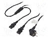 Cablu Alimentare Ac, 1.5m, 3 Fire, Culoare Negru, Cee 7/7 (e/f) Mufa, Iec C13 Mama X2, Logilink - Cp101