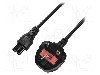 Cablu Alimentare Ac, 1.8m, 3 Fire, Culoare Negru, Bs 1363 (g) Mufa, Iec C5 Mama, Logilink - Cp120