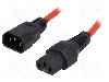 Cablu Alimentare Ac, 3m, 3 Fire, Culoare Rosu, Iec C13 Mama, Iec C14 Tata, Iec Lock - Iec-pc1387