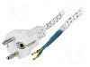 Cablu Alimentare Ac, 3m, 3 Fire, Culoare Alb, Cabluri, Cee 7/7 (e/f) Mufa, Goobay - 50504