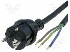 Cablu Alimentare Ac, 3m, 3 Fire, Culoare Negru, Cabluri, Cee 7/7 (e/f) Mufa, Jonex - S3rr-3/15/3bk