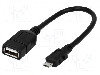 Cablu Usb A Soclu, Usb B Micro Mufa, Otg, Usb 2.0, Lungime 0.2m, Negru, Logilink - Aa0035