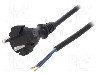 Cablu Alimentare Ac, 5m, 2 Fire, Culoare Negru, Cabluri, Cee 7/17 (c) Mufa, Plastrol - W-98344