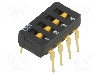 Intrerupator Dip, 2 Pozitii, Montare Tht, 4 Sectiuni, Omron Ocb - A6d-4100