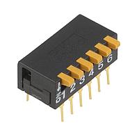 Intrerupator Dip, 2 Pozitii, Montare Tht, 6 Sectiuni, Omron Ocb, A6dr-6100, T234821