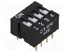Intrerupator Dip, 2 Pozitii, Montare Tht, 4 Sectiuni, Omron Ocb - A6e-4101-n
