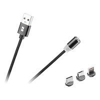 Cablu Usb Magnetic 3 In 1 100cm Negru Rebel - Rb-6004-100-b