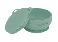 Bol Minikoioi cu Ventuza si Capac, 100% Premium Silicone , River Green