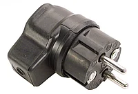 Fisa stecher negru unghiular cauciucat solid 230V 16A max. 2,5 mm ² IP44