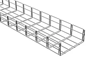 Canal cablu metalic 250x100mm din sarma mesh galvanizat lungime 2m jgheab pentru trasee electrice