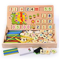 Joc multifunctional de calcul,ceas si tabla de desenat, 18x31x3.5 cm