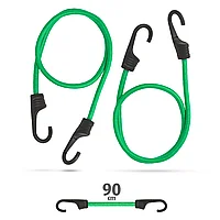 Set de cordeline elastice de fixare, chingi cauciuc profesionale - Verde - 90 cm x 8 mm - 2 buc. pachet