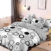 Lenjerie de pat 2 persoane, bumbac finet, 6 piese, 2 fete, gri, SP421 Bumbac finet 100%, 200 x 230 cm, 55 x 80